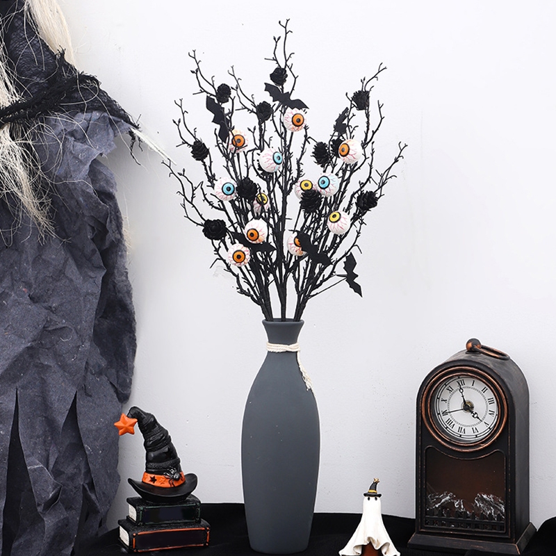 Spooky Maple Bat Bouquet Decor - ฮาโลวีน Eyeball ดอกไม้ Centerpiece สําหรับ Gothic Home Table