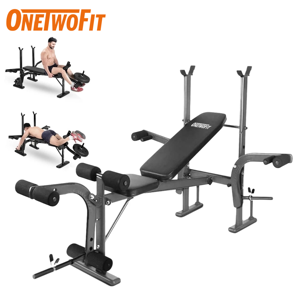 OneTwoFit ม้านั่งออกกําลังกาย ม้านั่งดัมเบล Weight Bench เก้าอี้ออกกําลังกาย ม้ายกน้ำหนักอเนกประสงค์ ปรับความสูงได้