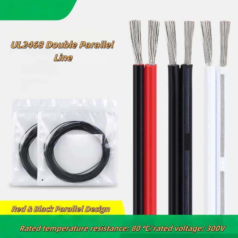 UL2468 Certified Red & Black Parallel Wire – แกนทองแดงดีบุก (ฉนวน PVC)