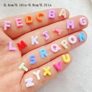 100ชิ้นน่ารักที่มีสีสัน26ตัวอักษรภาษาอังกฤษเล็บศิลปะเรซิ่นออกแบบเสน่ห์ ทําเอง หัตถกรรมเล็บ3ง ตกแต่ง