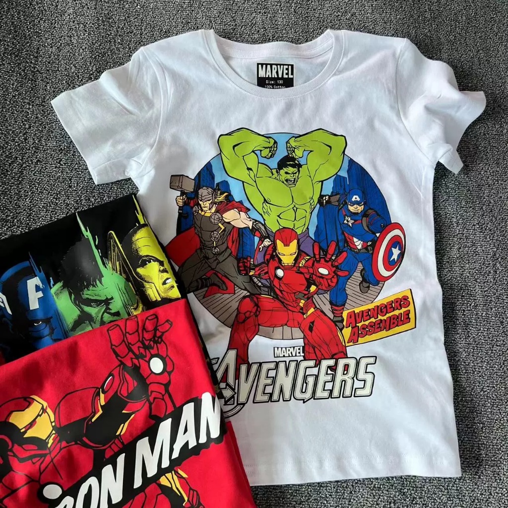 [พร้อมส่ง] เสื้อยืดเด็กลาย Iron Man ซุปเปอร์ฮีโร่ยอดฮิต ผ้าคอตตอน 100% นุ่มสบาย ใส่ได้ทุกโอกาส
