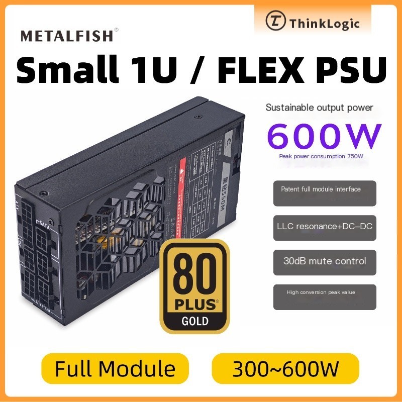 METALFISH FLEX PSU Full Module 500 W/600 W Gold ITX แหล่งจ่ายไฟ Mini PC Case เงียบเดสก์ท็อป