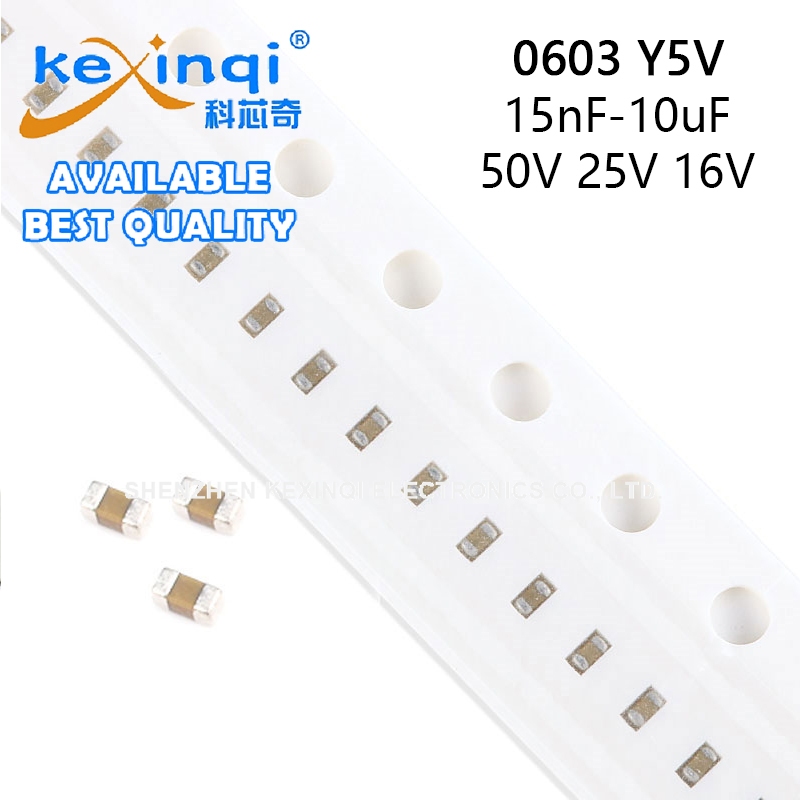 (10-50 ชิ้น) 0603 SMD 50V 25V 16V Y5V Capacitor 15nF 20nF 22nF 33nF 47nF 100nF 150nF 220nF 330nF 470