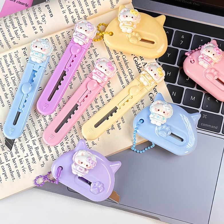 ใหม่ KT Art มีด Unboxing บัญชีมือตัดกระดาษมีด Ins ครีมสไตล์แบบพกพา Express มีด