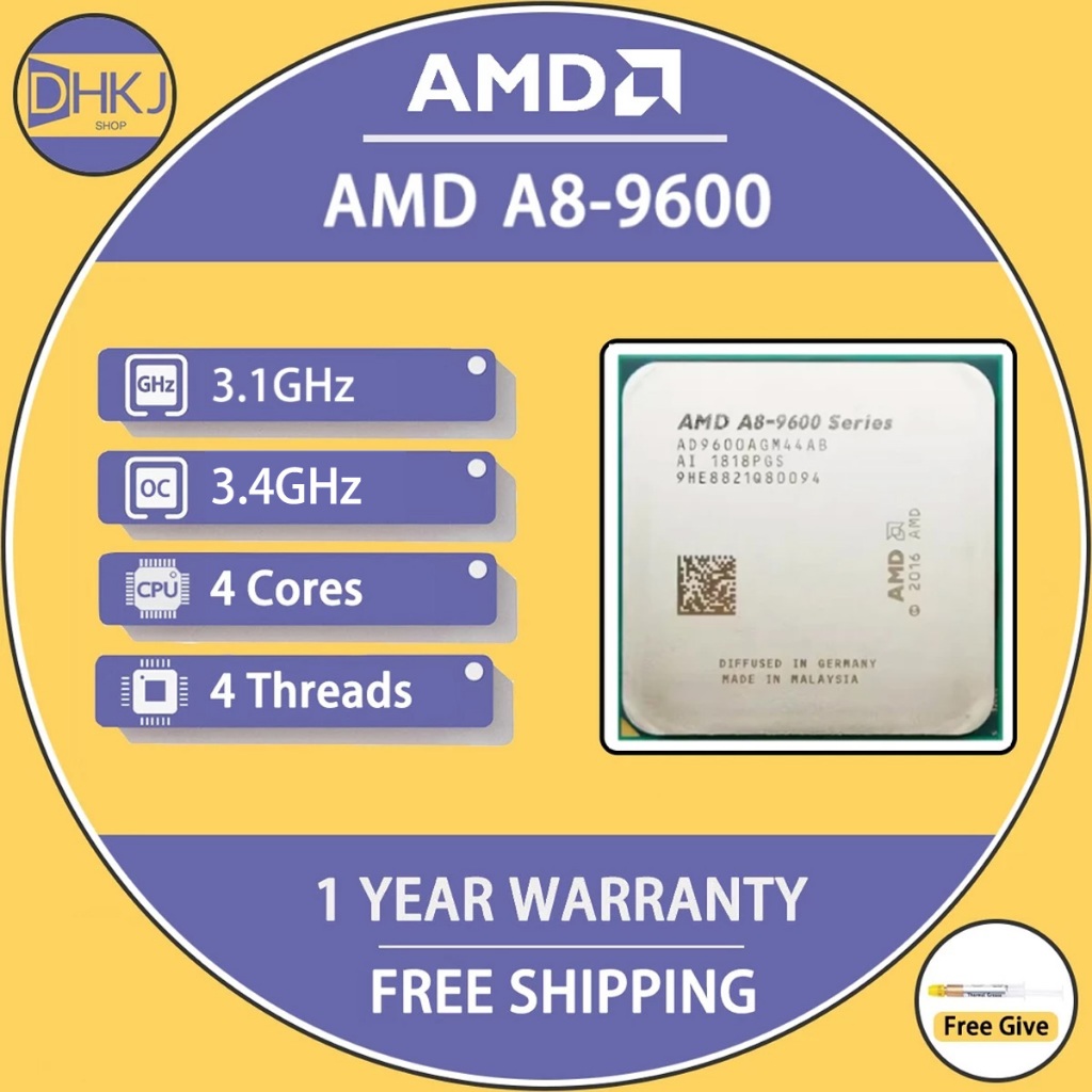 Amd A8-Series A8-9600 A8 9600 3.1 GHz 65W Quad-Core CPU โปรเซสเซอร์ AD9600AGM44AB ซ็อกเก็ต AM4
