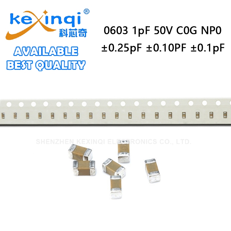 (20 ชิ้น) 0603 1pF ±0.25pF ±0.010PF ±0.1pF 50V C0G NP0 SMD Chip Multilayer Ceramic Capacitor
