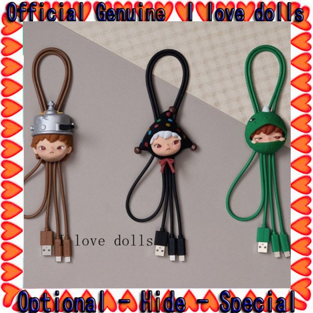 Hirono Ono Echo Series 2 in 1 Data Cable Blind Box ของแท้ตุ๊กตาน่ารักตัวเลข