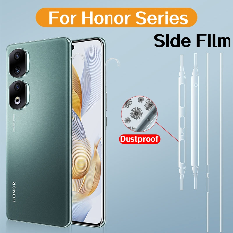 1 ชุดสติกเกอร์ฟิล์มด้านข้างสําหรับ Honor X9b/100 pro/90 โปร่งใสด้านข้างผิวสําหรับ Honor Magic 7 6Pro