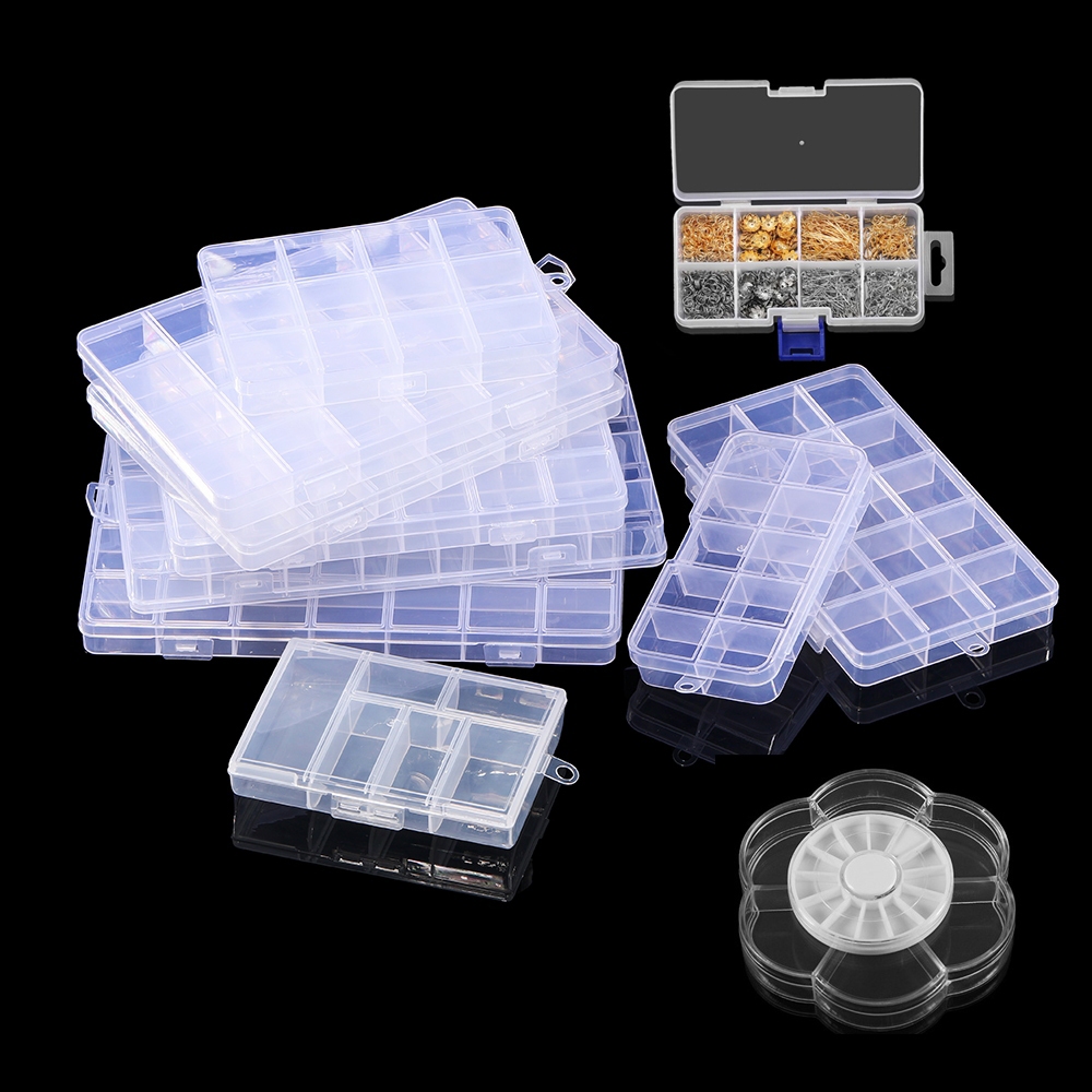 St.Kunkka 12-28 ช่อง กล่องพลาสติกใส  กล่องเก็บเครื่องประดับลูกปัด