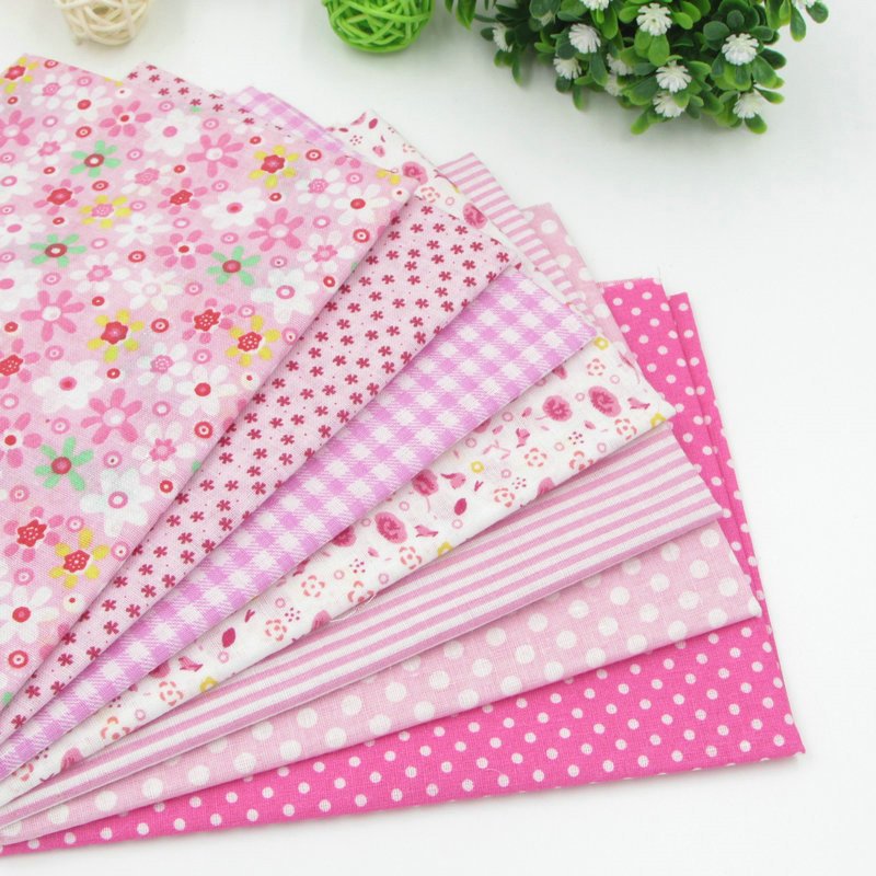 ผ้าคอตตอน 100% สีชมพู สำหรับ DIY, ขนาด 50cm x 150cm/Pack