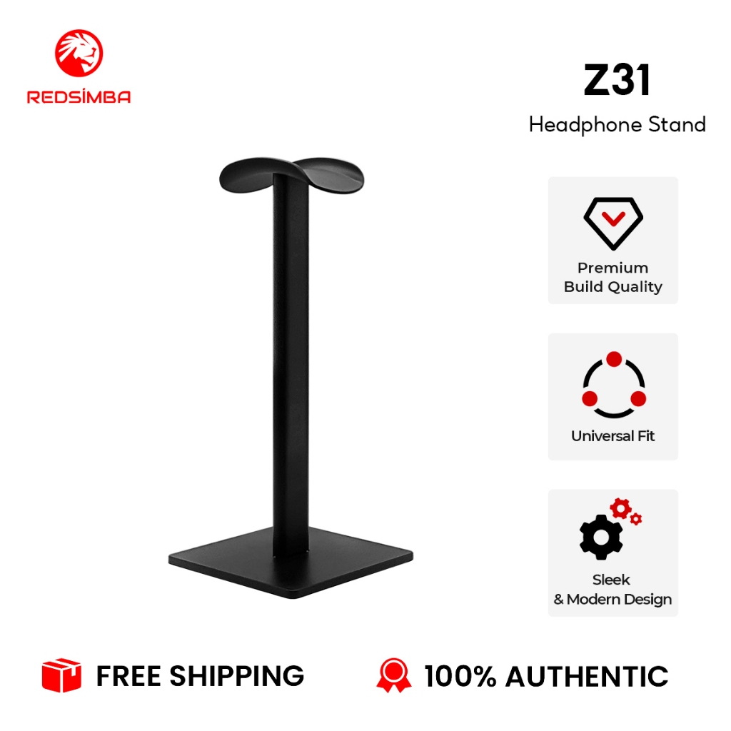 REDSIMBA ขาตั้งหูฟัง ,ที่วางชุดหูฟัง ,ขาตั้งหูฟังพร้อมแถบรองรับอลูมิเนียมสําหรับหูฟังทุกรุ่น (สีดํา)
