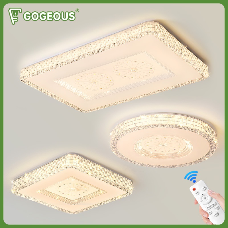 GOGEOUS 40/50/96 ซม. โคมไฟเพดาน LED ไฟ 3 สี  ไฟเพดาน ทันสมัย ไฟ led เพดาน ด้วยการควบคุมระยะไกล ไฟติดเพดาน หลอดไฟเพดาน โคมเพดาน