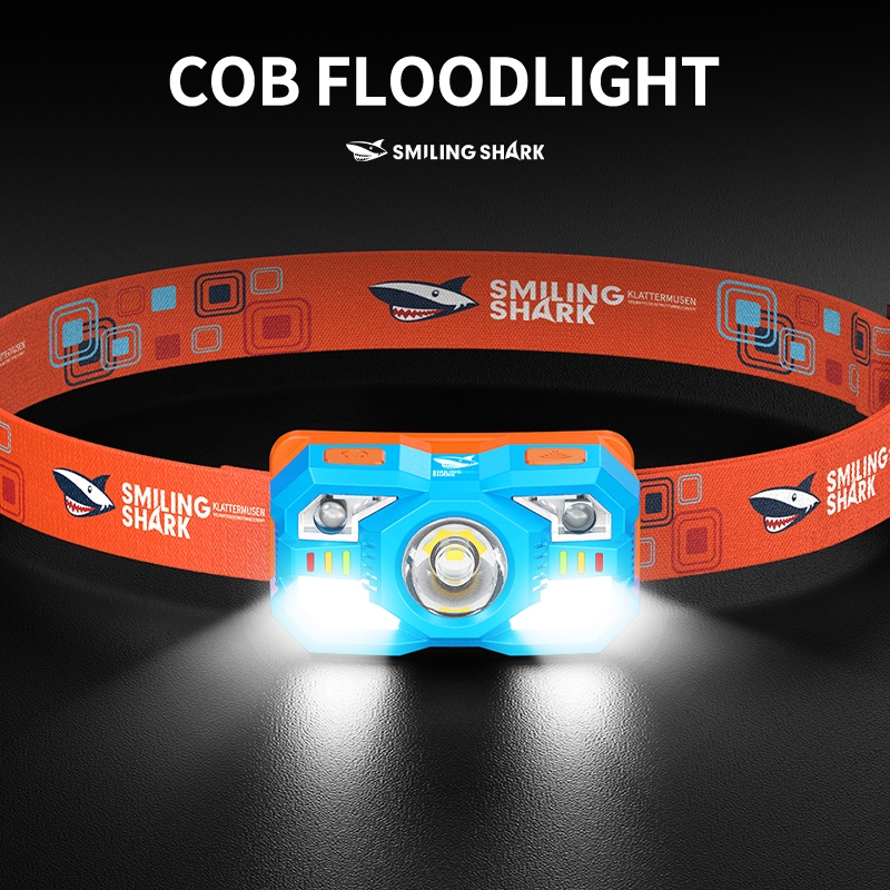 SmilingShark TD0168 ไฟคาดหัว ไฟฉายคาดหัว LED เซ็นเซอร์ สว่างมาก มินิ ไฟหน้า แสงสีขาว/ แดง คบเพลิงหัว ปรับได้ 45 ° 5 โหมด Type-C แบบชาร์จได้ มีน้ำหนักเบา กันน้ำสำหรับการตั้งแคมป์ — صورة 5