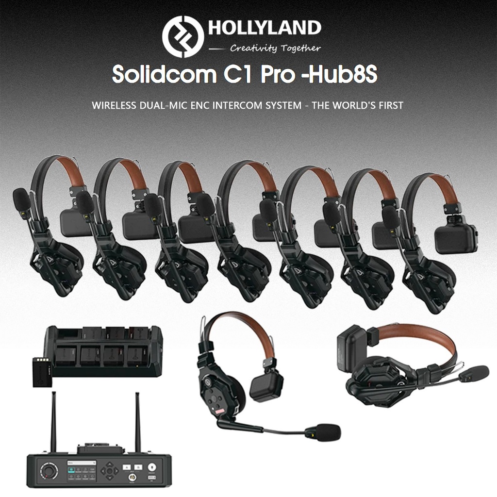 Hollyland Solidcom C1 Pro 8S HUB Full-Duplex Wireless DECT ระบบอินเตอร์คอมพร้อมชุดหูฟัง 8 คน Interco