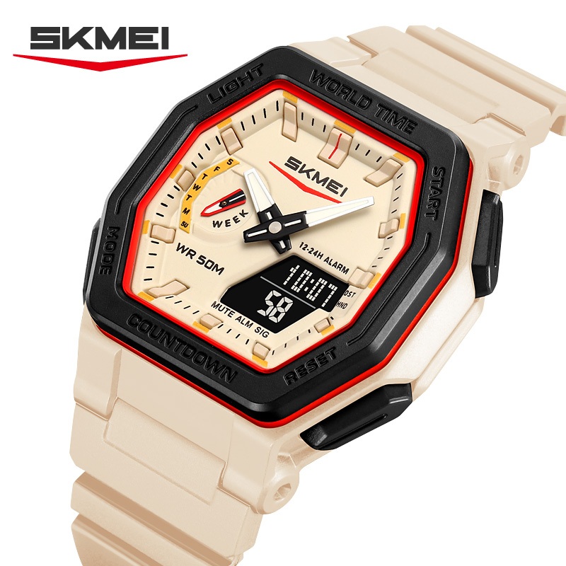 SKMEI สมี 2438 ผู้ชายควอตซ์นาฬิกาอิเล็กทรอนิกส์แฟชั่นที่เรียบง่ายสบายกีฬาของขวัญ