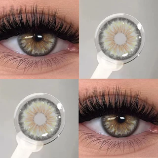 KSSEYE คอนแทคเลนส์สี 2 ชิ้น Cleopatra สีเขียว/สีน้ําตาล/เทา 14.2 มม.รายปีคอนแทคเลนส์สายตาสั้นที่มีองศา (0-8.00)