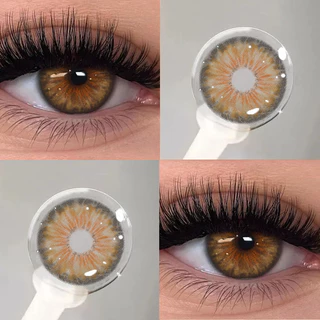 KSSEYE คอนแทคเลนส์สี 2 ชิ้น Cleopatra สีเขียว/สีน้ําตาล/เทา 14.2 มม.รายปีคอนแทคเลนส์สายตาสั้นที่มีองศา (0-8.00)