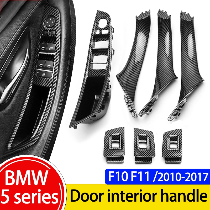 RHD คาร์บอนไฟเบอร์ภายในรถประตูดึงสําหรับ BMW 5 Series F10 F11 520i 523i 525i 528i 530i 535i