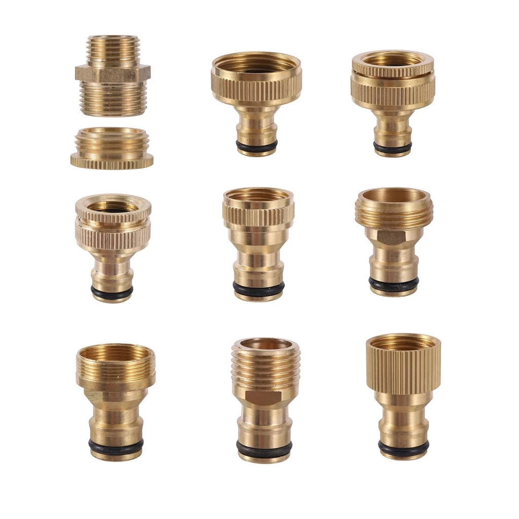 1/2 "3/4" 1" เกลียวทองเหลือง Quick Connector M22/24 หัวนม Fitting Garden ท่อ Quick Connect ก๊อกน้ําอะแดปเตอร์ท่อน้ําเชื่อมต่อ