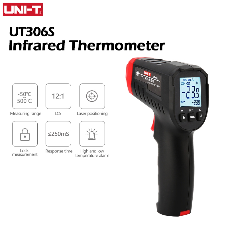 UT306S UT306C เครื่องวัดอุณหภูมิอินฟราเรดแบบไม่สัมผัส -50℃-500℃