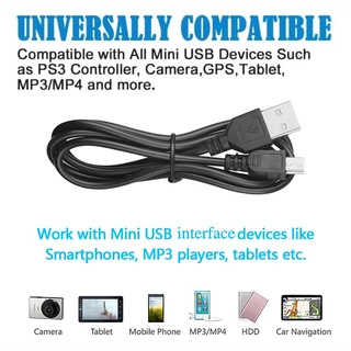 Ready Stock1.8M USB 5 Pin Mini USB Data Charger Cable สําหรับ Ps3 เกมคอนโทรลเลอร์ไร้สายโทรศัพท์ Mp3/Mp4 กล้อง HDD เครื่องบันทึกการขับขี่
