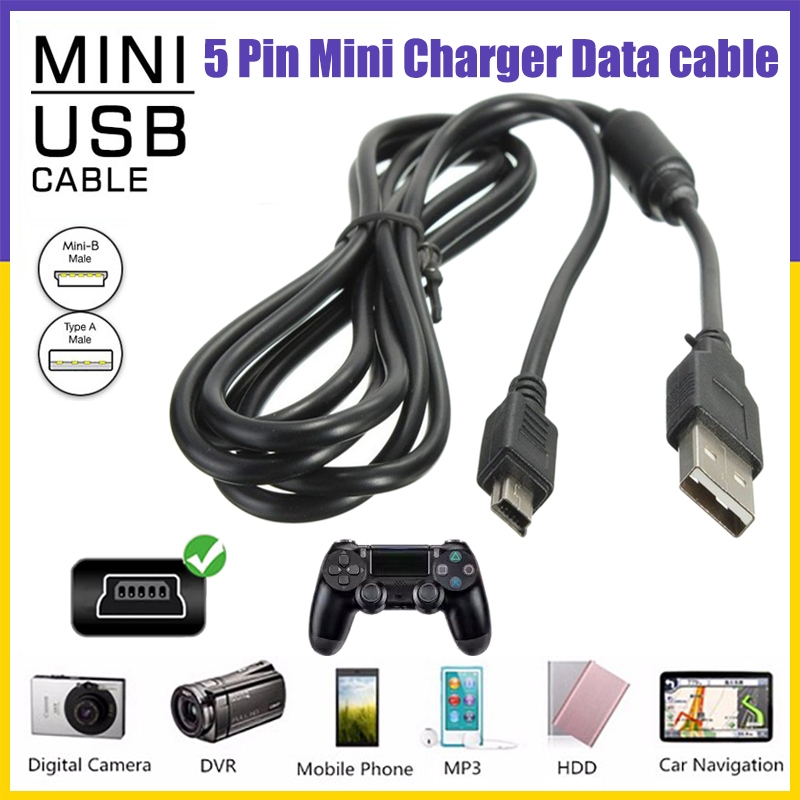 Fast เรือ1.8M Mini USB 5 Pin สายชาร์จสําหรับ PS3 Controller/โทรศัพท์/PDA /MP3 /PSP (P8-2)/กล้อง/HDD/