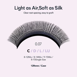 NATUHANA U-Shape YY CL LU Curl Eyelash Extensions Premade Volume Fluffy Lashes Matte สีดําธรรมชาติแต่งหน้านุ่ม