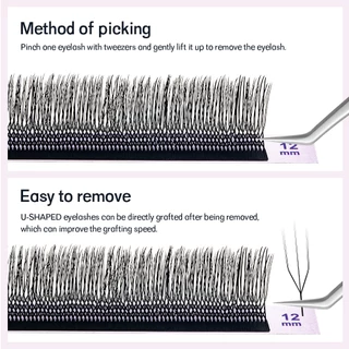 NATUHANA U-Shape YY CL LU Curl Eyelash Extensions Premade Volume Fluffy Lashes Matte สีดําธรรมชาติแต่งหน้านุ่ม
