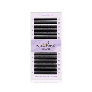 NATUHANA U-Shape YY CL LU Curl Eyelash Extensions Premade Volume Fluffy Lashes Matte สีดําธรรมชาติแต่งหน้านุ่ม