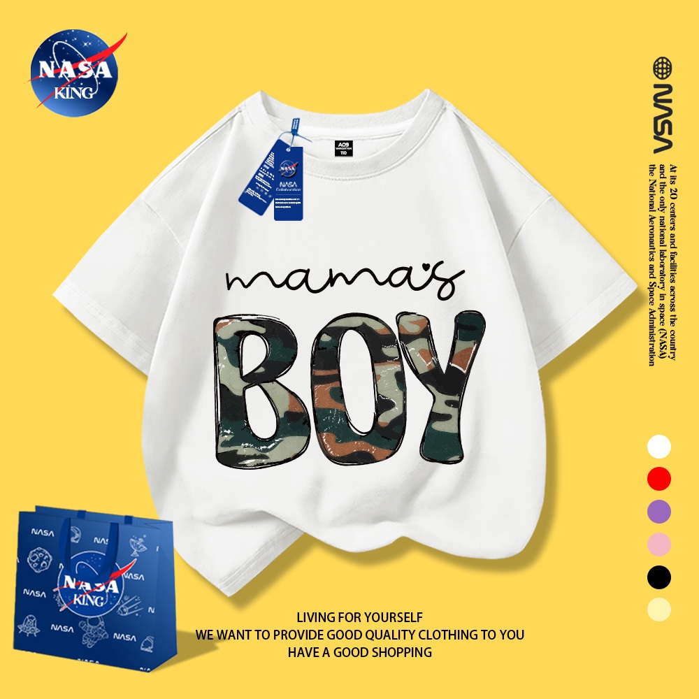 จัดส่งภายในประเทศ🚚เสื้อยืดเด็ก NASA ลาย BOY สไตล์แฟชั่น ผ้าฝ้ายแท้ 100% ใส่สบายและเย็นสบาย