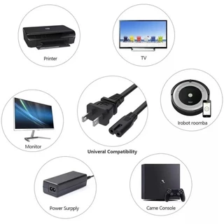 พร้อมสต็อก1.5M สายไฟ AC US UK EU 2 Prong 2 Pin เครื่องพิมพ์สายชาร์จอะแดปเตอร์ PC แล็ปท็อปสายไฟอะแดปเตอร์ PS4 ลําโพง
