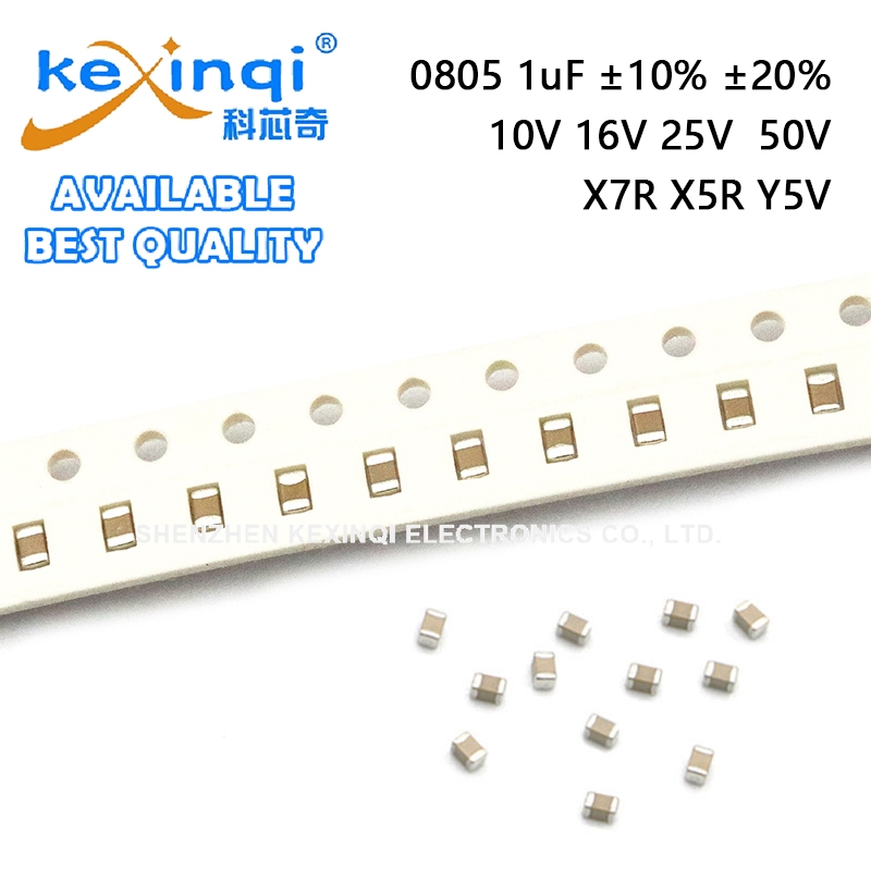 (20 ชิ้น) 0805 ตัวเก็บประจุ 1uF ±10% ±20% 10V 16V 25V 50V X7R X5R Y5V SMD ชิป Multilayer ตัวเก็บประจุเซรามิก