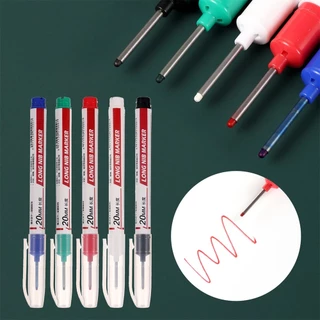 ปากกามาร์กเกอร์หัวยาว20มิลลิเมตรสีแดง/สีฟ้า/สีเขียว/สีดํา/สีขาวหมึกอเนกประสงค์หลุมลึกปากกามาร์กเกอร์สําหรับโลหะพลาสติกอุปกรณ์ท่อ