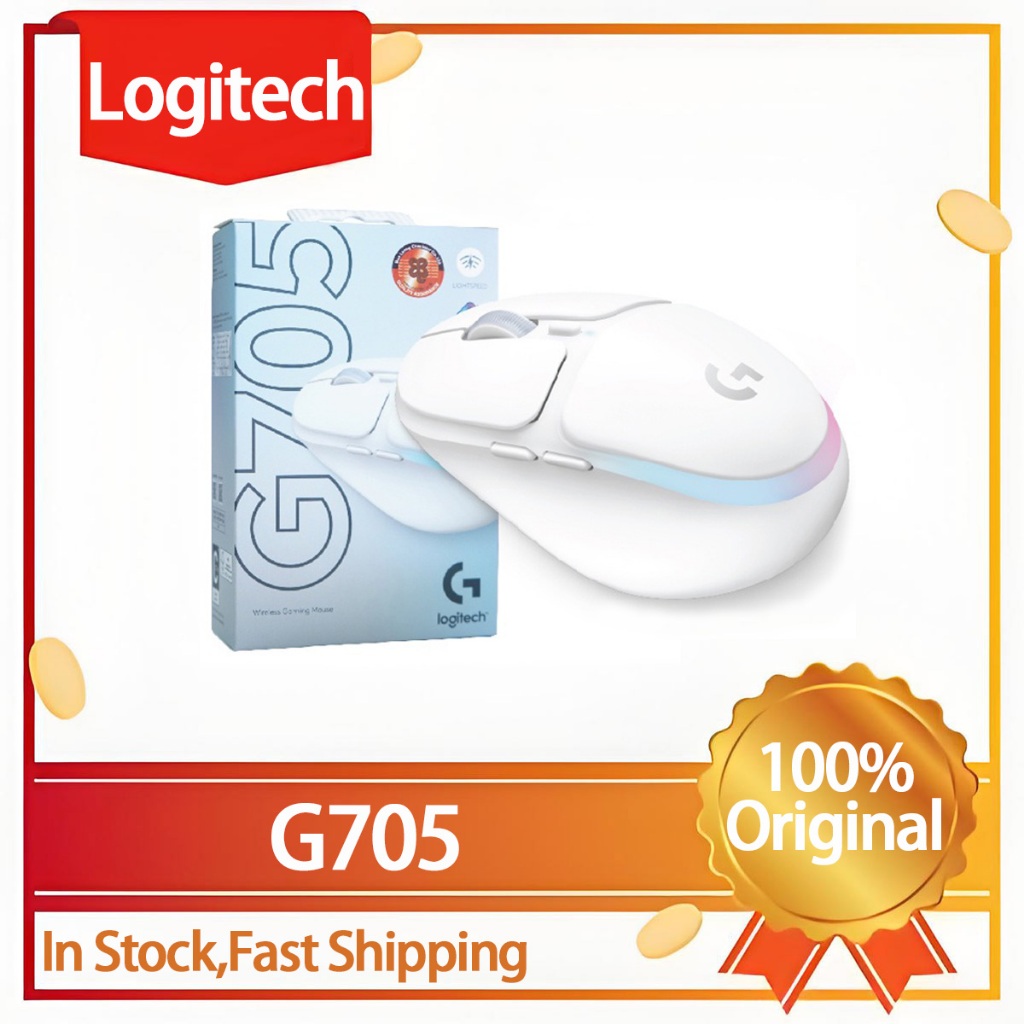 เมาส์สําหรับเล่นเกมไร้สาย Logitech G705 การเชื่อมต่อบลูทูธไร้สาย Lightspeed ที่ปรับแต่งได้