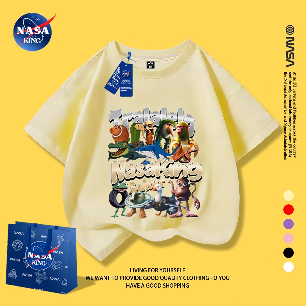 เสื้อเด็ก NASA รุ่นใหม่ 2025 ลาย “ITALIAN BRAINROT” แขนสั้น ผ้าฝ้าย 100% สไตล์เกาหลีทันสมัย - รูปที่ 2