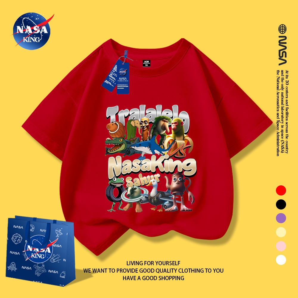 เสื้อเด็ก NASA รุ่นใหม่ 2025 ลาย “ITALIAN BRAINROT” แขนสั้น ผ้าฝ้าย 100% สไตล์เกาหลีทันสมัย - รูปที่ 3