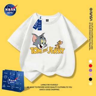 เสื้อยืดเด็ก NASA ลายแมวกับหนู ผ้าฝ้าย 100% ใส่สบาย เหมาะทั้งเด็กชายและหญิง
