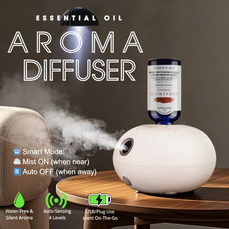 เครื่องกระจายกลิ่นหอมไร้สาย ยูเอสบี ชาร์จใหม่ได้ – การเหนี่ยวนําอัจฉริยะไม่มีน้ําสําหรับบ้าน/สํานักงานในรถยนต์
