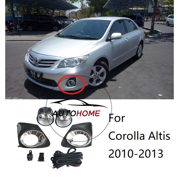 1เซ็ตสําหรับ TOYOTA COROLLA ALTIS 2010 2011 2012 2013 กันชนหน้าไฟตัดหมอกด้วยสวิทช์ลวดกลุ่มไฟตัดหมอก 