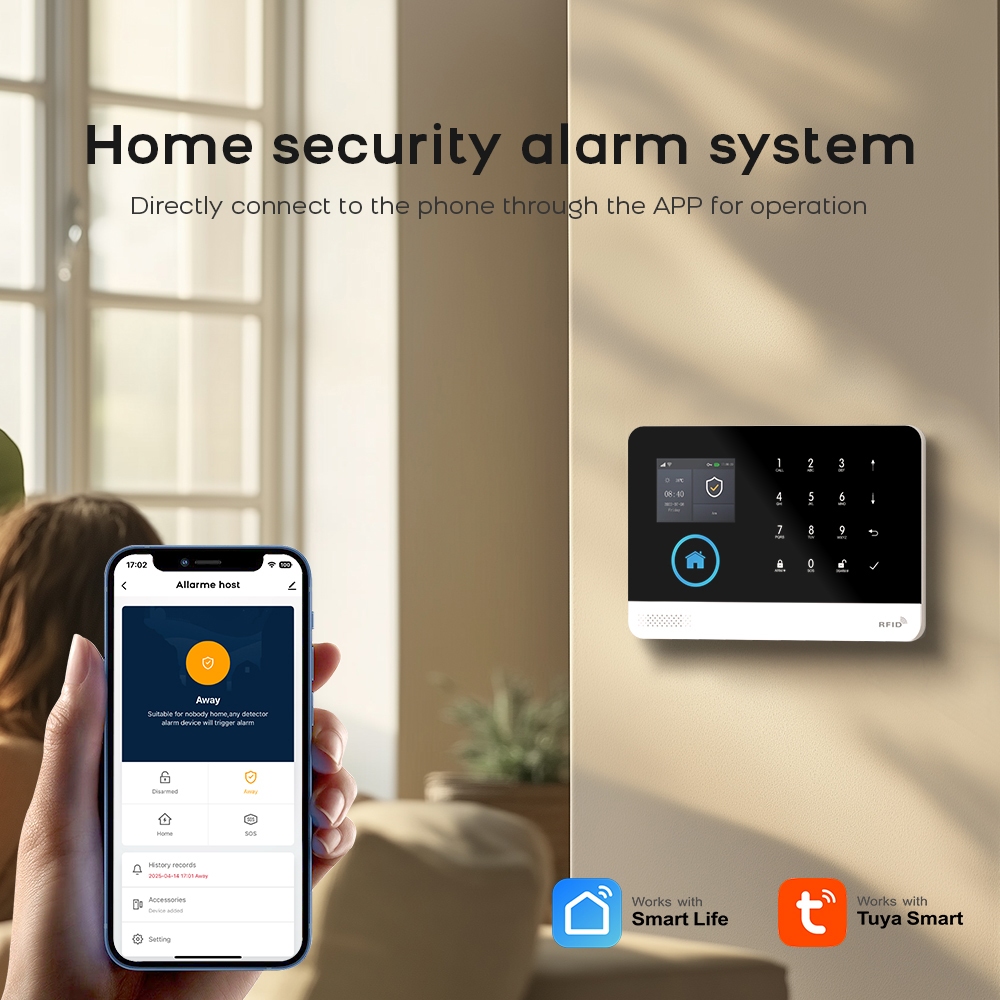 PG-103 ไร้สายสมาร์ทโฮม WiFi + GSM Alarm System ชุดสนับสนุน Tuya Smarltlife APP Alexa Googlehome