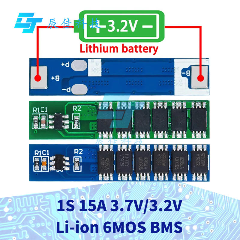 1 ~ 5 PCS 1S 15A 3.7 V/3.2 V Li-ion 6MOS BMS PCM แบตเตอรี่ป้องกัน PCM สําหรับ 18650 แบตเตอรี่ลิเธียม