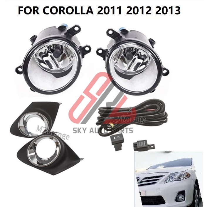 (1 ชุด) สําหรับ Toyota COROLLA ALTIS 2011 2012 2013 กันชนหน้าตัดหมอกพร้อมสายไฟสวิตช์กลุ่มไฟตัดหมอก K