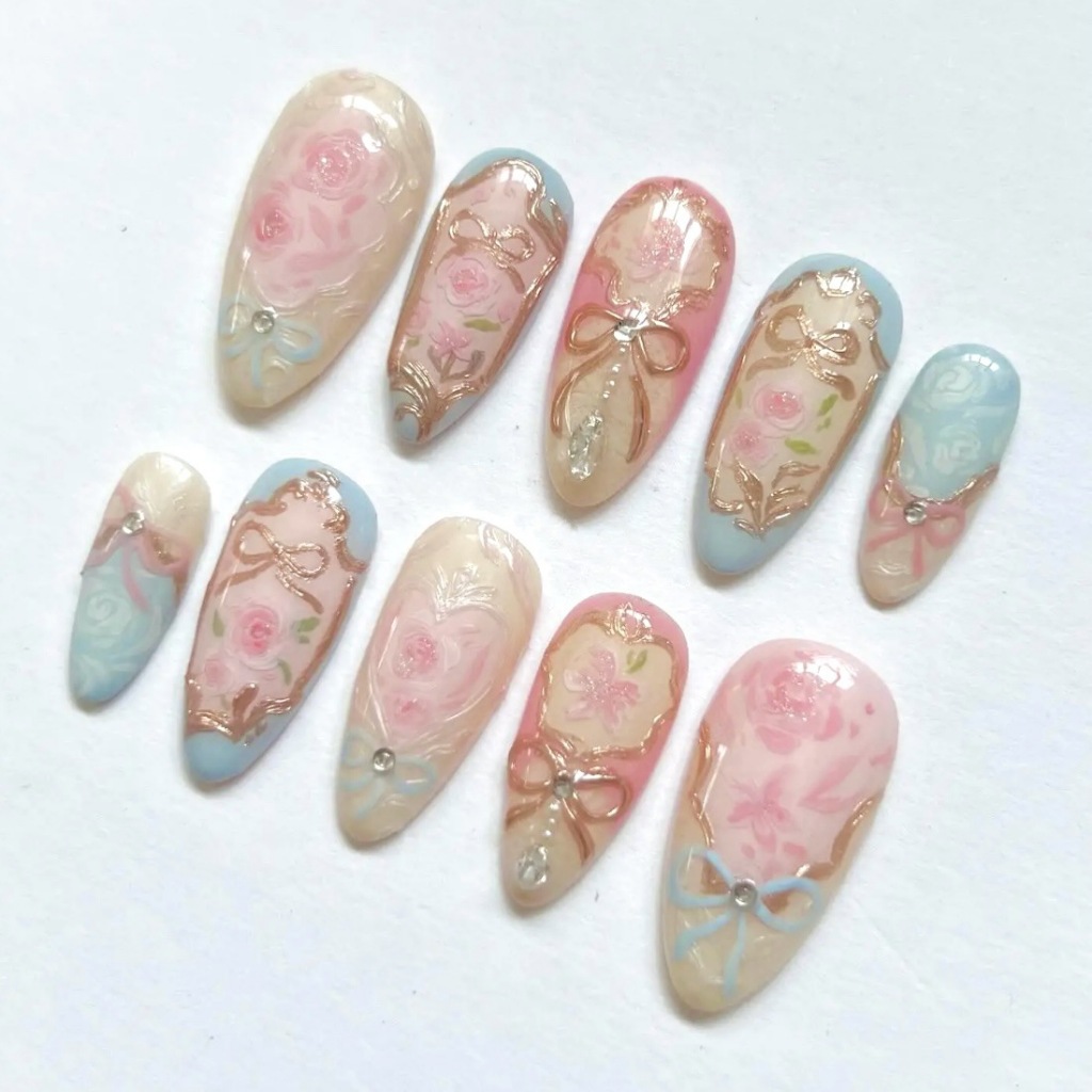 ClipChic 10 ชิ้นเล็บปลอม French Ballerina เล็บปลอมเล็บยาวเล็บปลอม – โปรปัง