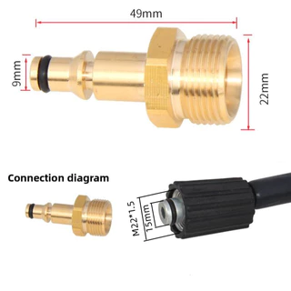 🔥OEM Zinsano/Bos/BLACK&DECKER เกลียวต่อทองเหลือง เครื่องฉีดน้ำแรงดัน อะไหล่เครื่องฉีดน้ำ ตัวต่อสายกับปืน ข้อต่อทองเหลืองอะแดปเตอร์ปืนฉีดน้ําแรงดันสูง M14 อุปกรณ์เสริม สําหรับล้างรถยนต์