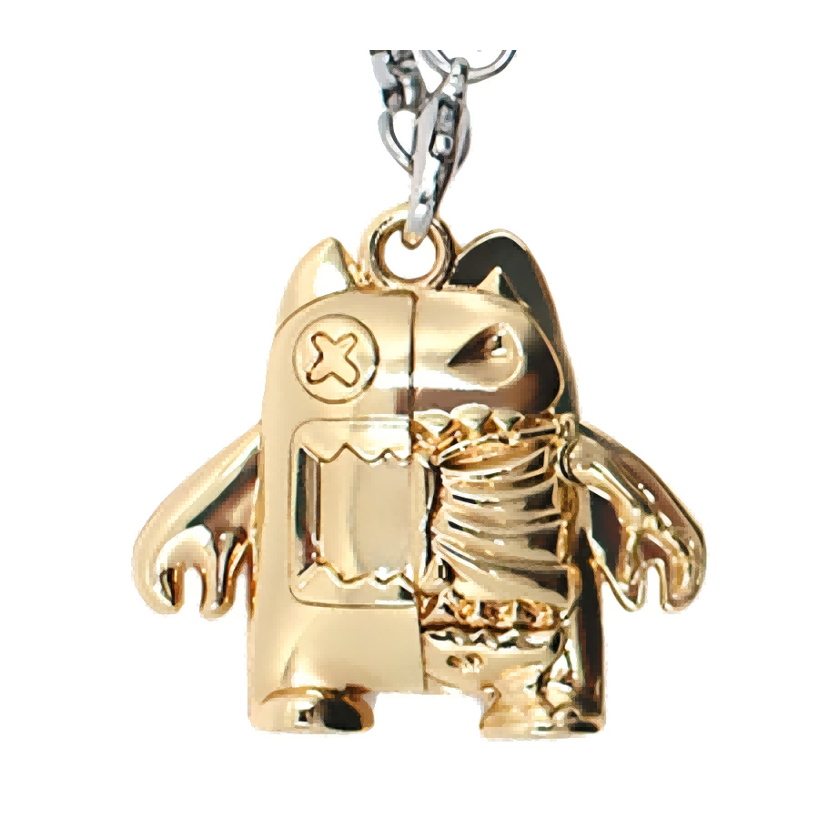 พวงกุญแจแมวปีศาจ ดีไซน์สีทองและมีสไตล์