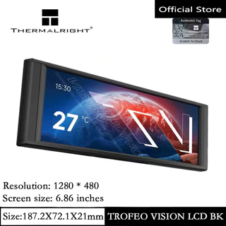 Thermalright TROFEO VISION LCD IPS 6.86 นิ้ว 1280*480 ความละเอียดเต็มหน้าจอ LCD แม่เหล็กพอร์ต USB Type-C หน้าจอแสดงผลเคสพีซีหน้าจอแสดงผล