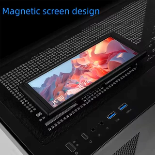 Thermalright TROFEO VISION LCD IPS 6.86 นิ้วหน้าจอ LCD เต็มรูปแบบ 1280*480 ความละเอียดแม่เหล็กพอร์ต USB Type-C หน้าจอแสดงผลเคสพีซีหน้าจอแสดงผล