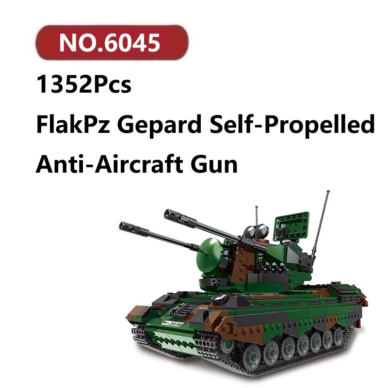 ✨FlakPz Gepard รถหุ้มเกราะ โมเดลประกอบแล้ว 1352ชิ้น XINGBAO Tank ของเล่นจิ๊กซอว์