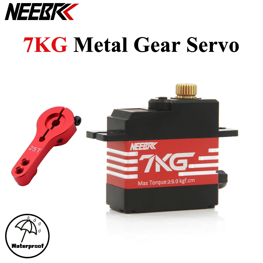 NEBRC 7KGครึ่งกรอบอลูมิเนียมServoโลหะเกียร์มอเตอร์25T Servo Armสําหรับ1/18 1/16 RCรถWltoys 144010 อัพเดทแรงบิดเรือ MJX