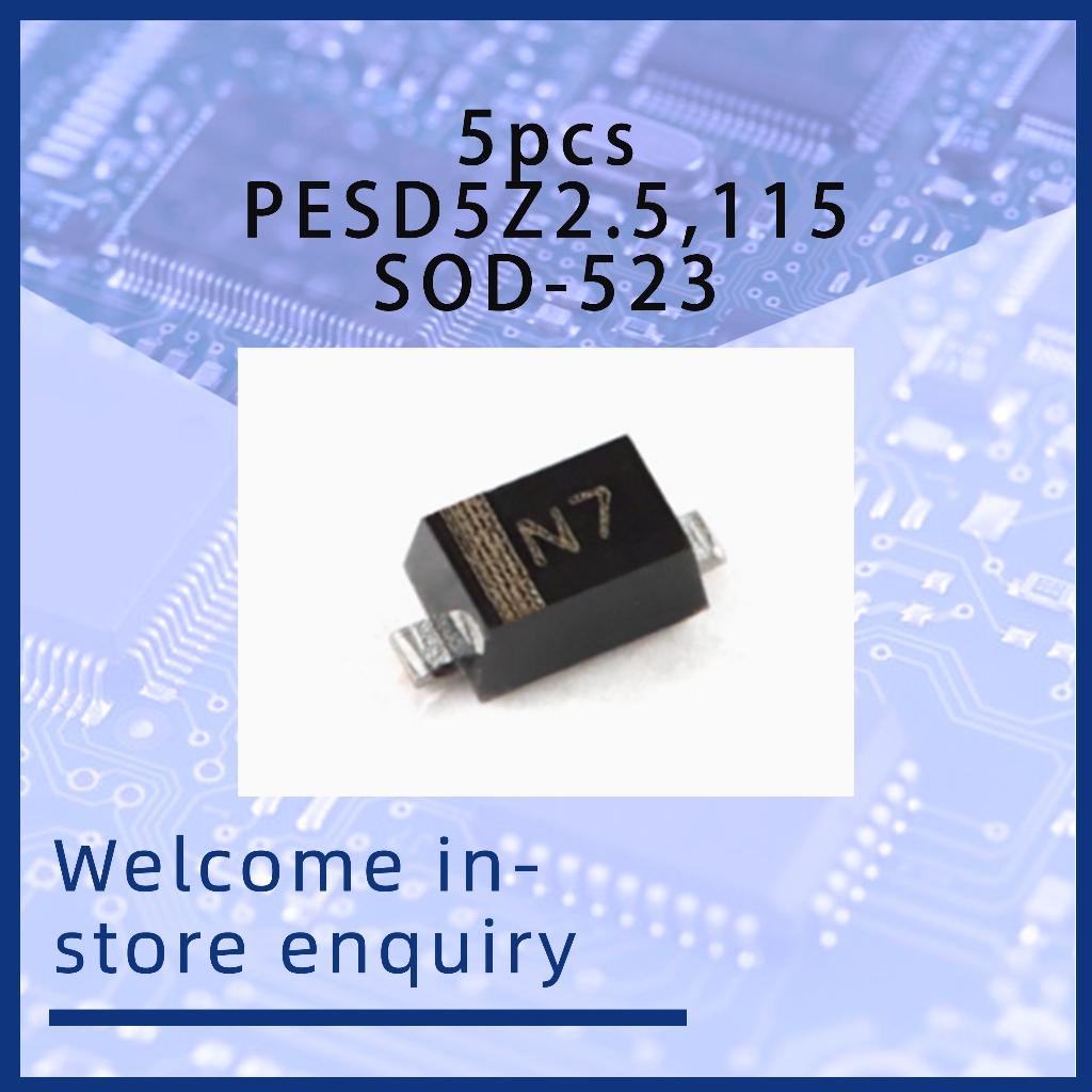 5 ชิ้น PESD5Z2.5,115 SOD-523 ไดโอดป้องกัน ESD แบบสองทิศทางต่ํา